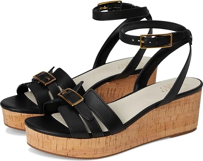 Franco Sarto Pheobe Women's Sandals Black : 6 M, Faux Leather