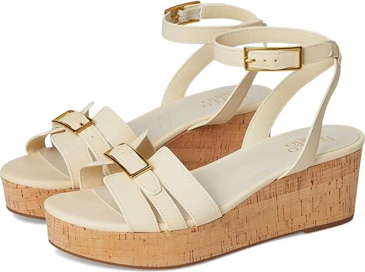 Franco Sarto Pheobe Women's Sandals Ivory White : 9.5 M, Faux Leather