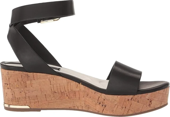 Franco Sarto Presley Platform Wedge Sandals Women's Sandals Black Leather : 8.5 M - Image 4
