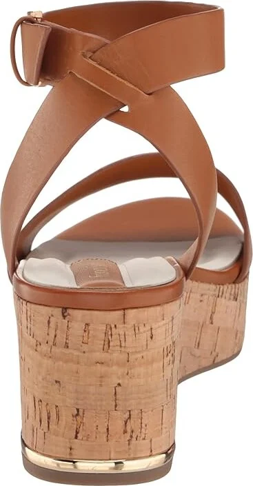 Franco Sarto Presley Platform Wedge Sandals Women's Sandals Tan Brown Leather : 6.5 M - Image 3