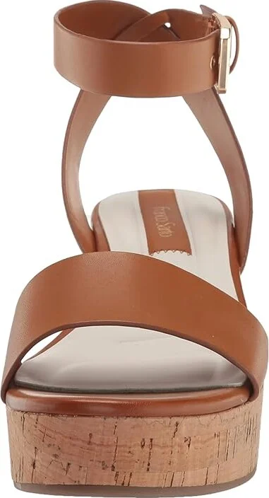 Franco Sarto Presley Platform Wedge Sandals Women's Sandals Tan Brown Leather : 6.5 M - Image 4