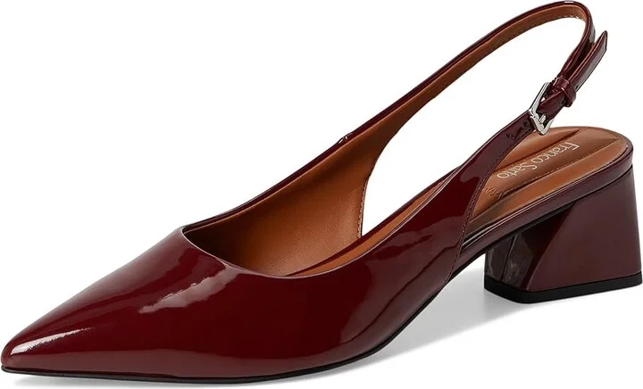 Franco Sarto Racer Women's Shoes Dark Red Patent : 8.5 M, Textile/Suede/Leather - Image 5