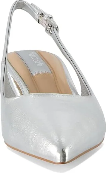 Franco Sarto Racer Women's Shoes Silver Metallic : 6 M, Textile/Suede/Leather - Image 2