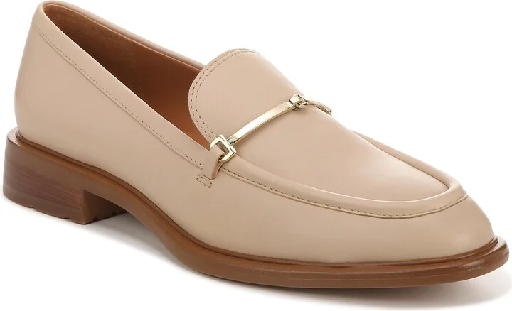 Franco Sarto Sarto Womens EDA Classic Slip On Loafer Oyster Beige Leather 8 M