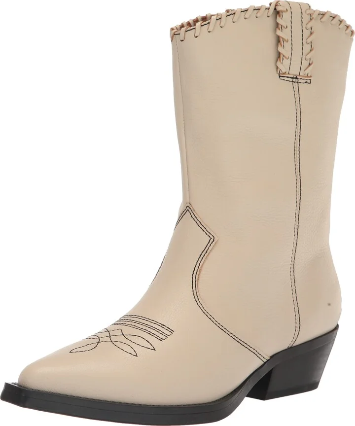 Franco Sarto Sarto Womens Lance Mid Calf Boot Putty Leather 5 M