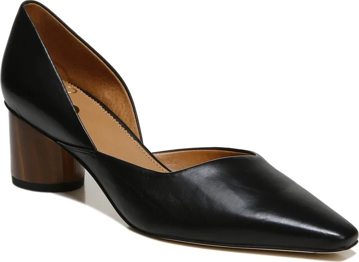 Franco Sarto Sarto Womens Rita Pointed Toe Pump Black Leather 6 M