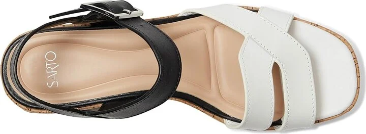 Franco Sarto Tilly Women's Wedge Shoes Black/White : 6.5 M, Leather/Rubber - Image 2