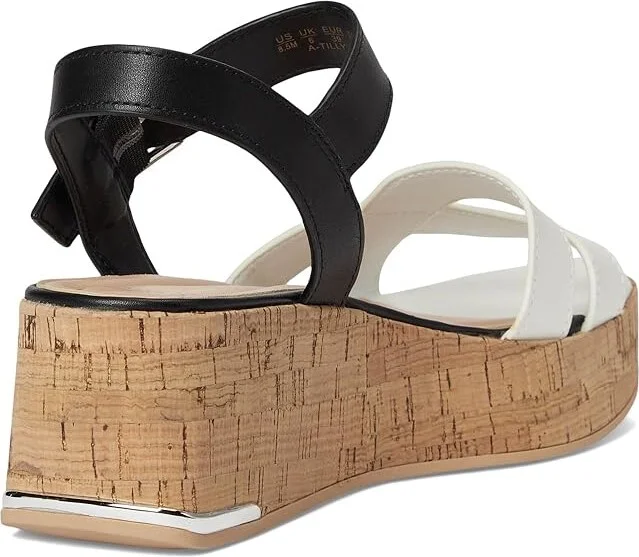 Franco Sarto Tilly Women's Wedge Shoes Black/White : 6.5 M, Leather/Rubber - Image 4