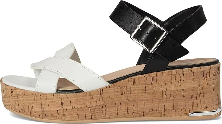 Franco Sarto Tilly Women's Wedge Shoes Black/White : 6.5 M, Leather/Rubber - Image 6