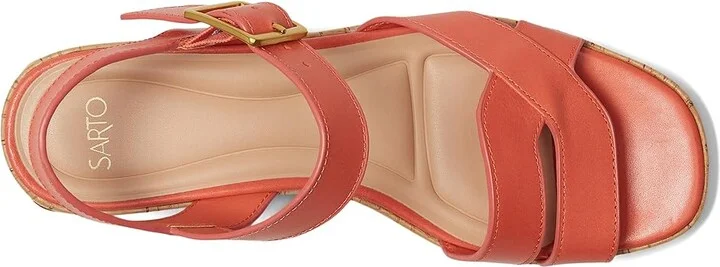 Franco Sarto Tilly Women's Wedge Shoes Coral Pink : 9 M, Leather/Rubber - Image 2