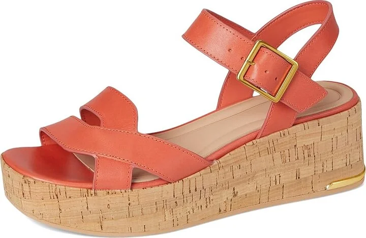 Franco Sarto Tilly Women's Wedge Shoes Coral Pink : 9 M, Leather/Rubber - Image 5