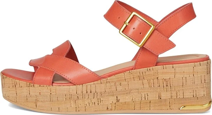 Franco Sarto Tilly Women's Wedge Shoes Coral Pink : 9 M, Leather/Rubber - Image 6