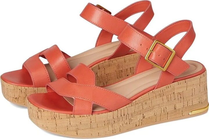 Franco Sarto Tilly Women's Wedge Shoes Coral Pink : 9 M, Leather/Rubber