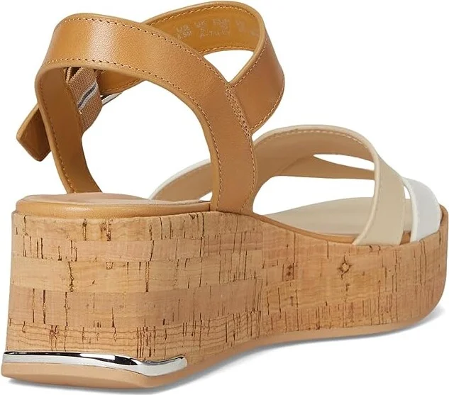 Franco Sarto Tilly Women's Wedge Shoes White/Tan/Beige : 6 M, Leather/Rubber - Image 4