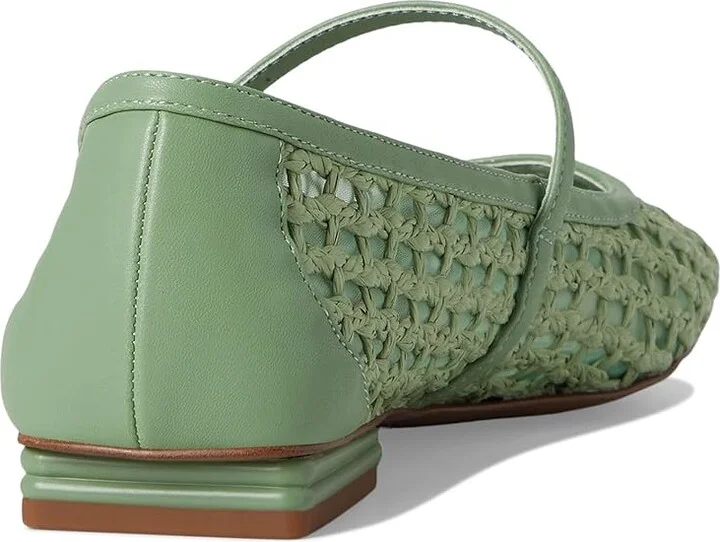Franco Sarto Tinsley Mary Jane Flats Women's Flat Shoes Aloe Green Woven Fabric : 9.5 M, Leather/Rubber - Image 4