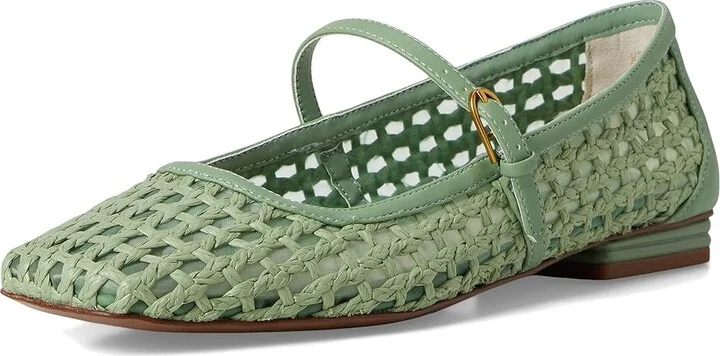 Franco Sarto Tinsley Mary Jane Flats Women's Flat Shoes Aloe Green Woven Fabric : 9.5 M, Leather/Rubber - Image 5