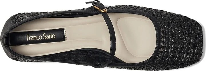 Franco Sarto Tinsley Mary Jane Flats Women's Flat Shoes Black Open Weave : 11 M, Leather/Rubber - Image 2