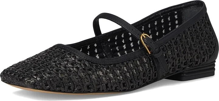 Franco Sarto Tinsley Mary Jane Flats Women's Flat Shoes Black Open Weave : 11 M, Leather/Rubber - Image 5
