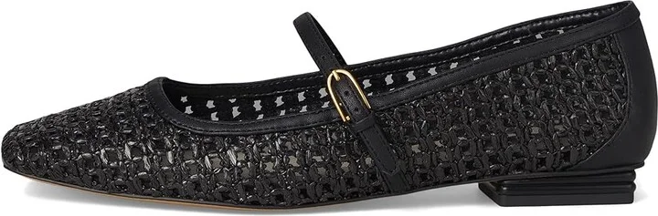 Franco Sarto Tinsley Mary Jane Flats Women's Flat Shoes Black Open Weave : 11 M, Leather/Rubber - Image 6