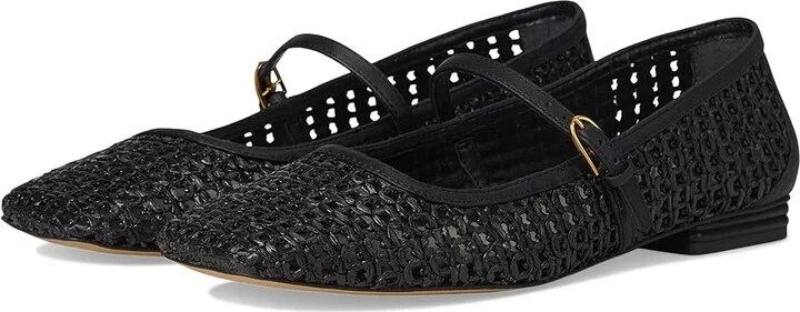 Franco Sarto Tinsley Mary Jane Flats Women's Flat Shoes Black Open Weave : 11 M, Leather/Rubber