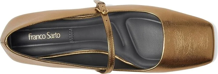 Franco Sarto Tinsley Mary Jane Flats Women's Flat Shoes Bronze Metallic : 6.5 M, Leather/Rubber - Image 2
