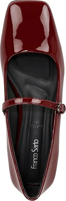 Franco Sarto Tinsley Mary Jane Flats Women's Flat Shoes Gothic Red Patent : 9 M, Leather/Rubber - Image 2