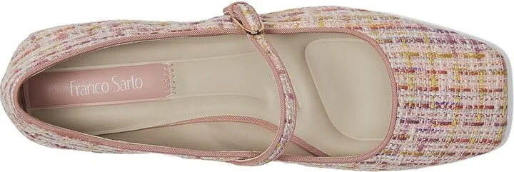 Franco Sarto Tinsley Mary Jane Flats Women's Flat Shoes Pink Tweed : 11 M, Leather/Rubber - Image 2