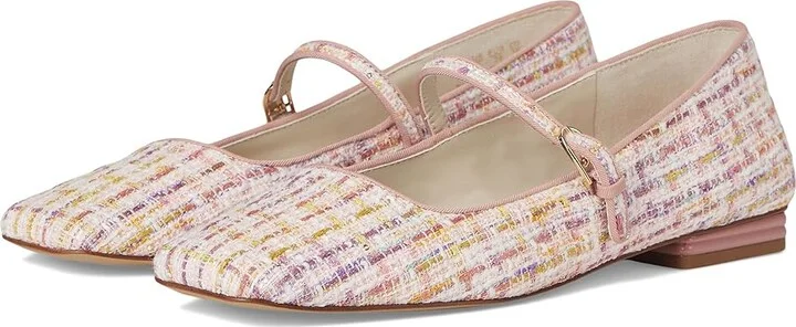 Franco Sarto Tinsley Mary Jane Flats Women's Flat Shoes Pink Tweed : 11 M, Leather/Rubber