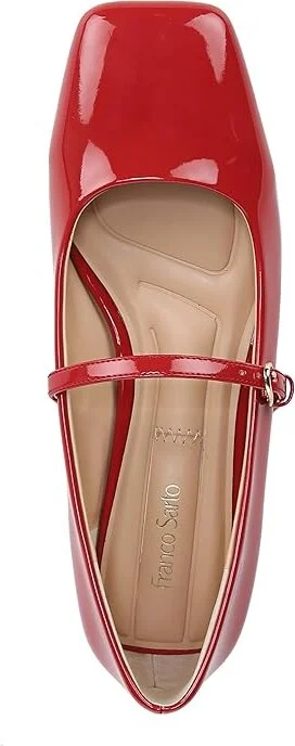 Franco Sarto Tinsley Mary Jane Flats Women's Flat Shoes Red Patent : 6 M, Synthetic - Image 2