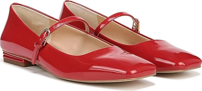Franco Sarto Tinsley Mary Jane Flats Women's Flat Shoes Red Patent : 6 M, Synthetic