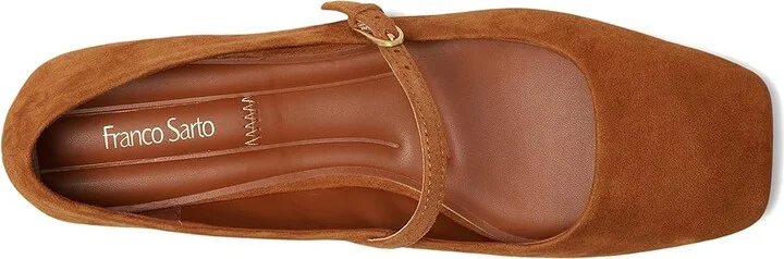 Franco Sarto Tinsley Mary Jane Flats Women's Flat Shoes Saddle Tan : 5 M, Faux Leather - Image 2