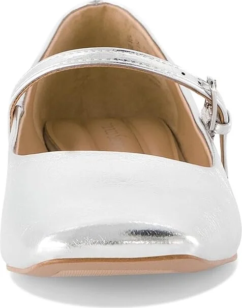 Franco Sarto Tinsley Mary Jane Flats Women's Flat Shoes Silver Metallic : 8.5 M, Leather/Rubber - Image 5