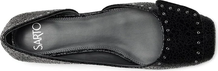 Franco Sarto Tracy Embellished Women's Flat Shoes Black Leather : 9.5 M, Leather/Rubber - Image 2