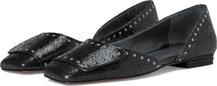 Franco Sarto Tracy Embellished Women's Flat Shoes Black Leather : 9.5 M, Leather/Rubber