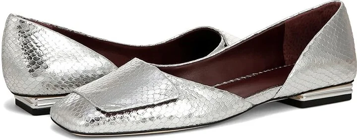 Franco Sarto Tracy Skimmers Women's Shoes Silver Snake Print Leather : 5.5 M