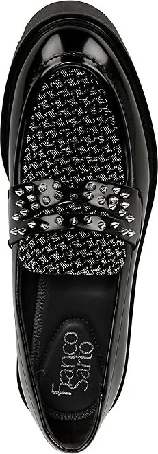 Franco Sarto Urban Women's Flat Shoes Black/Silver Stud : 6.5 M, Leather - Image 2