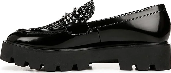 Franco Sarto Urban Women's Flat Shoes Black/Silver Stud : 6.5 M, Leather - Image 5