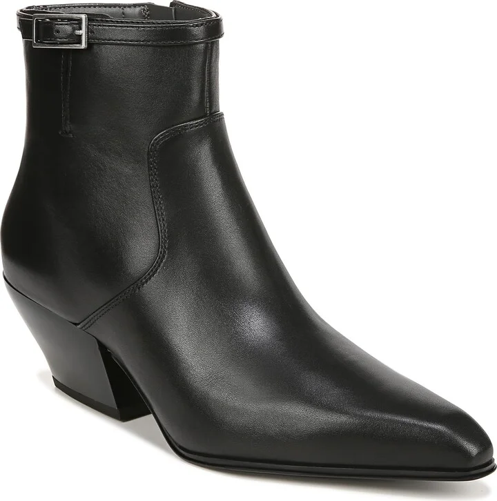 Franco Sarto Womens Amber Snip Toe Ankle Booties Black Leather 8 M