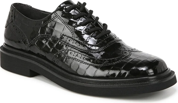 Black Croc Print Faux Leather