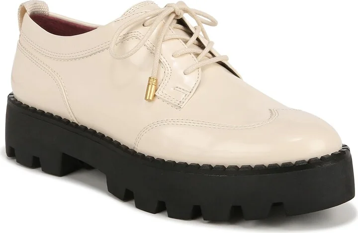 Franco Sarto Womens Balin Oxford Lace Up Loafers Vanilla White 6.5 M