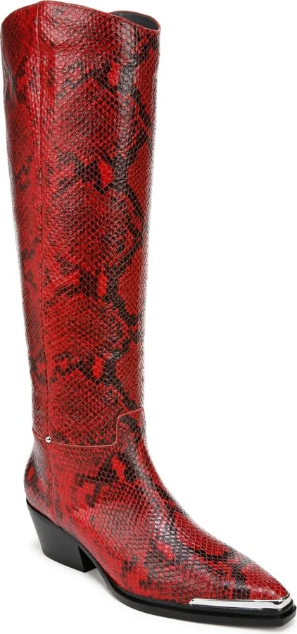 Crimson Red Snake Leather