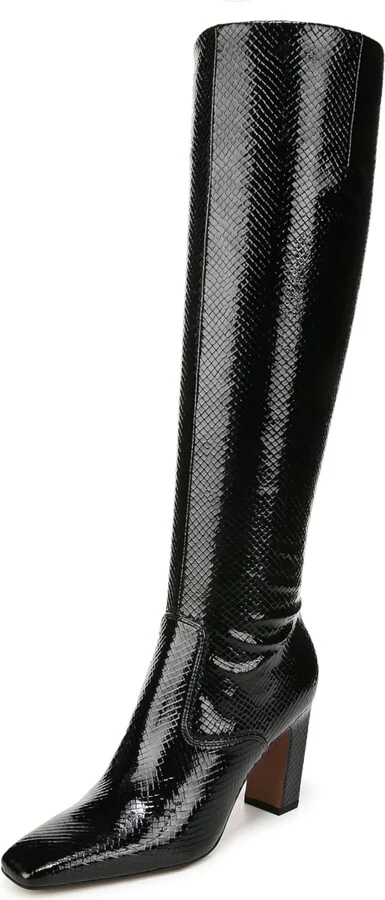Franco Sarto Womens Bowman Classic Knee High Boot Black Snake 5 M