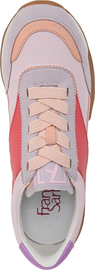Franco Sarto Women's Brescia Lace Up Jogger Sneakers - Multi Beige Faux Leather/Fabric - Image 8
