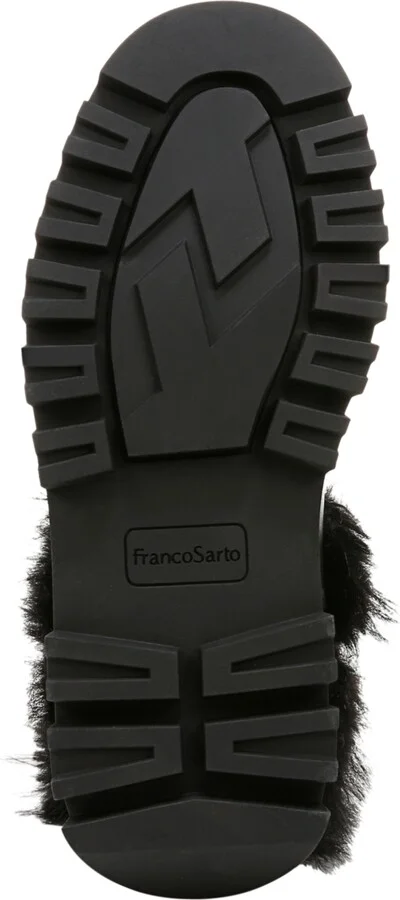 Franco Sarto Women's Brina-Fur Mid Shaft Lug Sole Boots - Black Leather/Faux Fur - Image 5