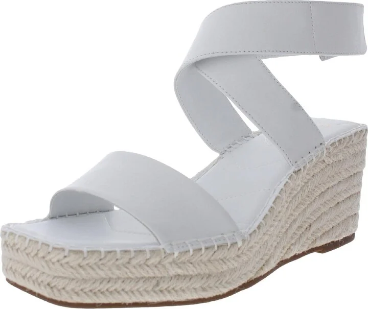 Franco Sarto Womens Carezza Espadrille Wedge Sandal White 8.5 M