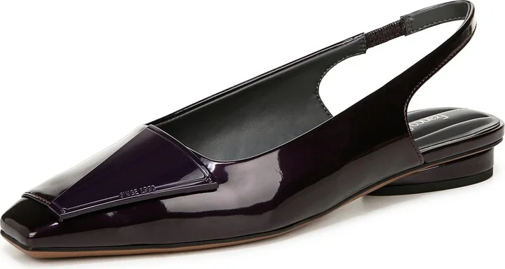 Franco Sarto Womens Cassidy Slingback Ballet Flat Purple Patent 8 M