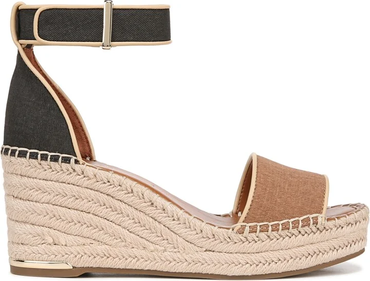 Franco Sarto Women's Clemens Espadrille Wedge Sandals - Tan/Black Fabric - Image 2