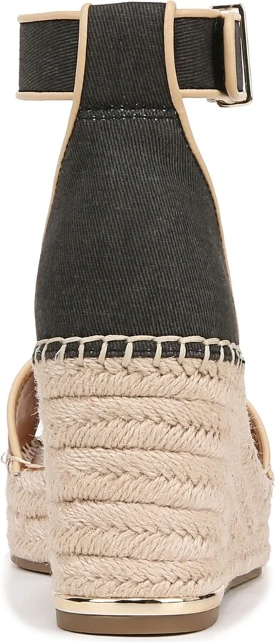 Franco Sarto Women's Clemens Espadrille Wedge Sandals - Tan/Black Fabric - Image 3