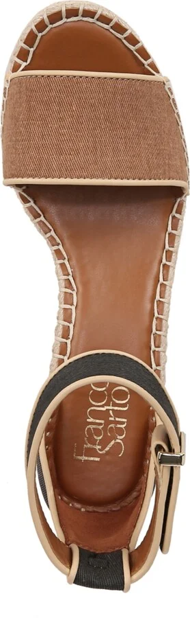 Franco Sarto Women's Clemens Espadrille Wedge Sandals - Tan/Black Fabric - Image 4
