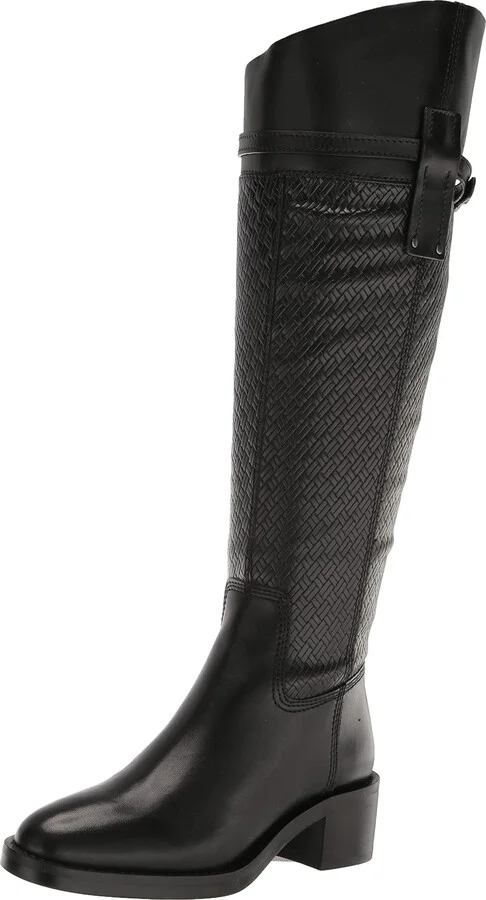 Franco Sarto Womens Colt Tall Knee High Boot Black Leather 8.5 M